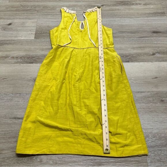 J. Crew Bright Yellow Sleeveless Dress W/ Pockets Size 6 US Silk Blend - Picture 3 of 8